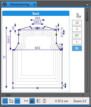 DimensioningView_BackAllSizes_XLbold DimensioningView_BackAllSizes_XLbold