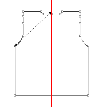 DimensioningOfTheArmhole_DiagonallyUpToBodyCenter