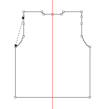 DimensioningOfTheArmhole_DiagonallyUpToTheShoulder