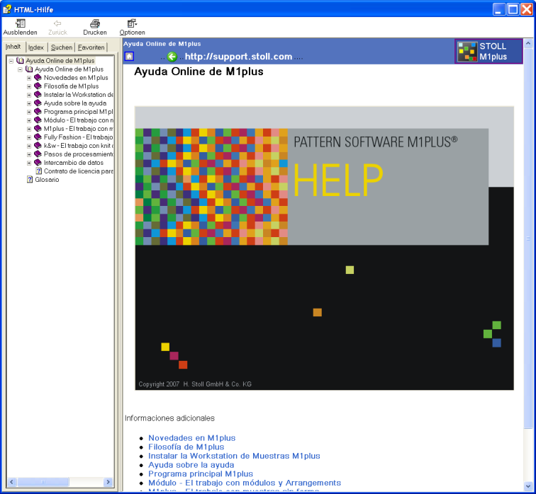 Página de inicio de la Ayuda de M1plus