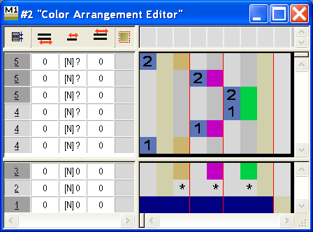 选择区域颜色排列的颜色排列编辑器