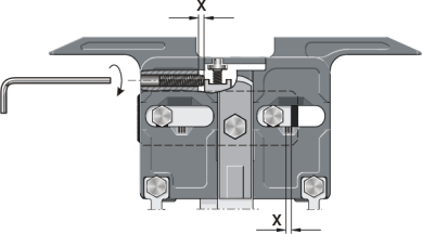 Adjusting the distance for the left side (distance visible on the right scale)